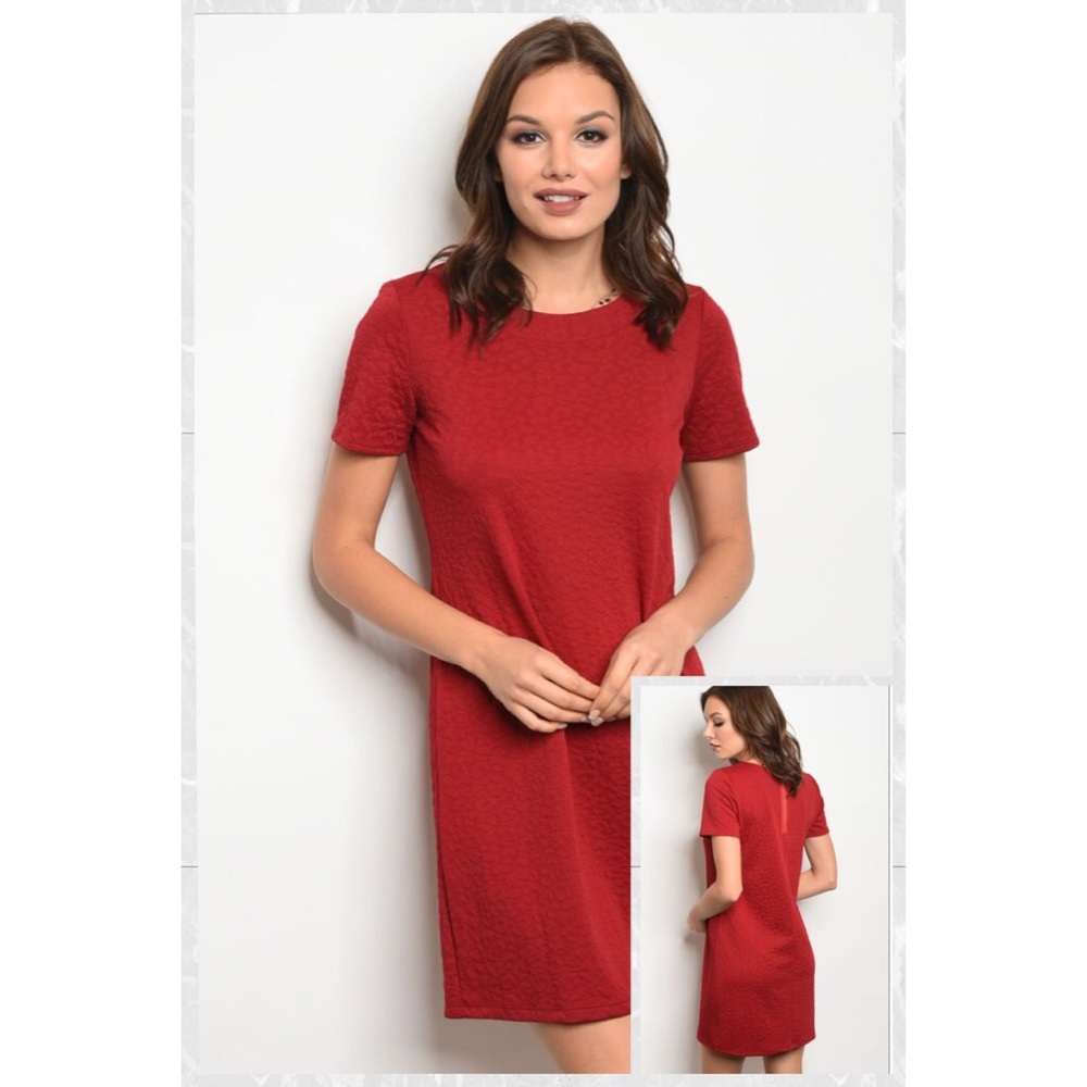 Red midi dress